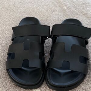 Hermes Black Sandals